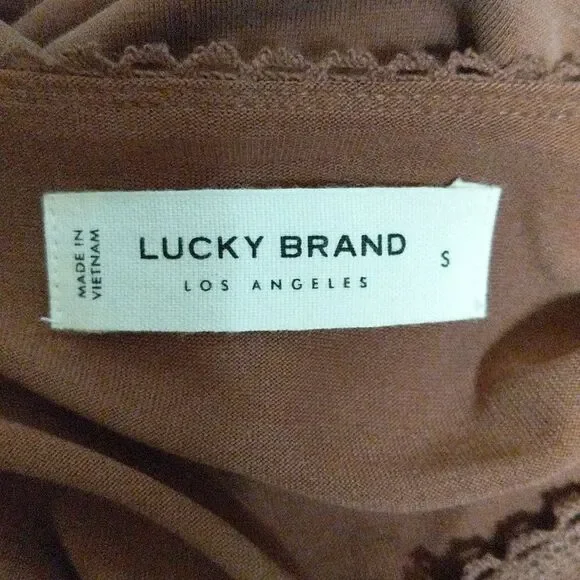 NWT Lucky Brand Sandwash Tiered Tunic v-neck long sleeve 7W66463 size Small - Picture 4 of 11